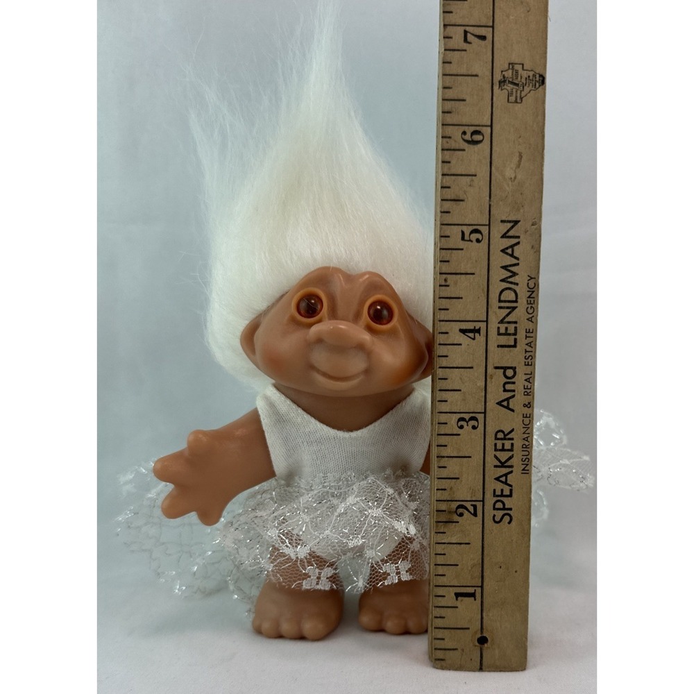 Norfin Troll Dam Doll Little Fairy White Hair Outfit 5" 1986 Smiling Face - Picture 3 of 5